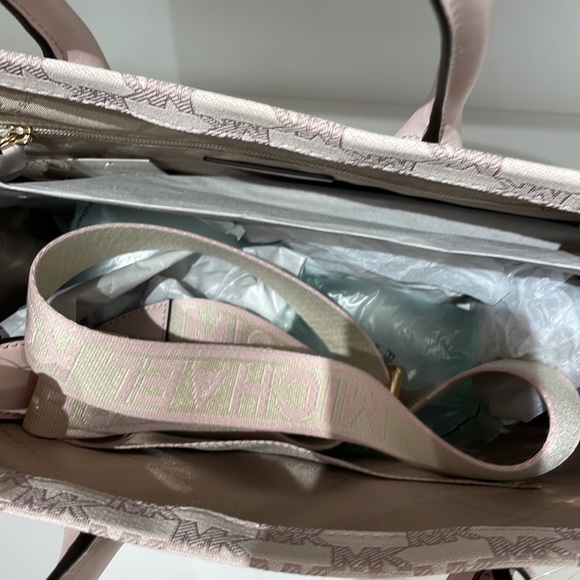Michael Kors Mirella tote bag MK print Powder Blush Multi color - Picture 4 of 6